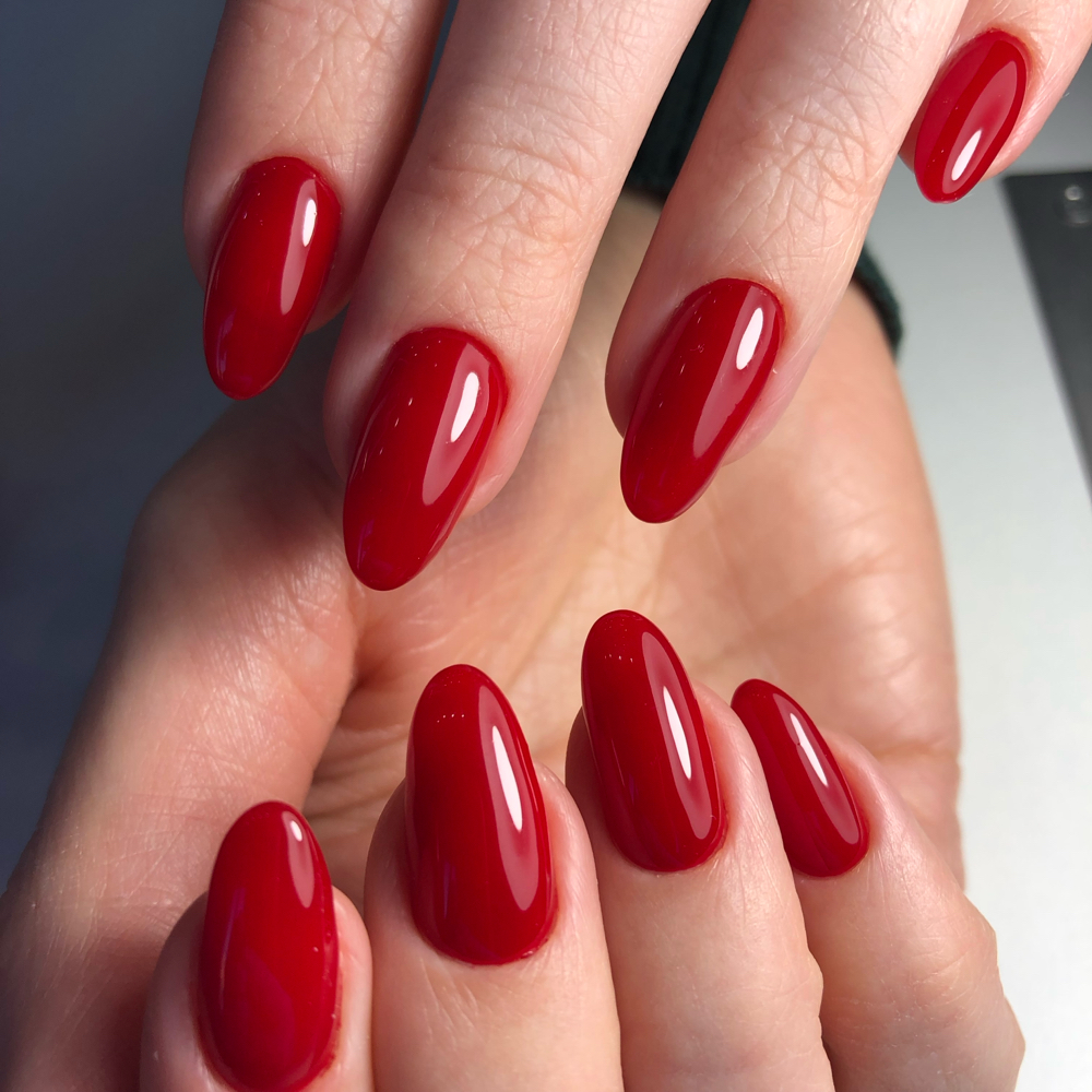 Russian manicure + hard gel