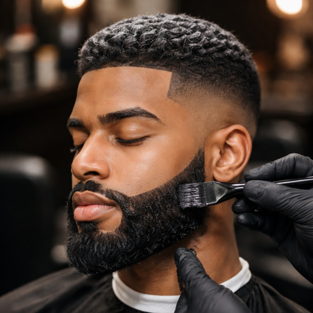 Beard Color Black/ Dark brown at Pretzel city barbershop in Freeport, IL