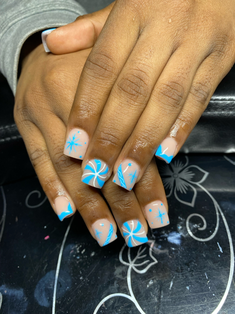 Short Acrylic Freestyle Full Set
