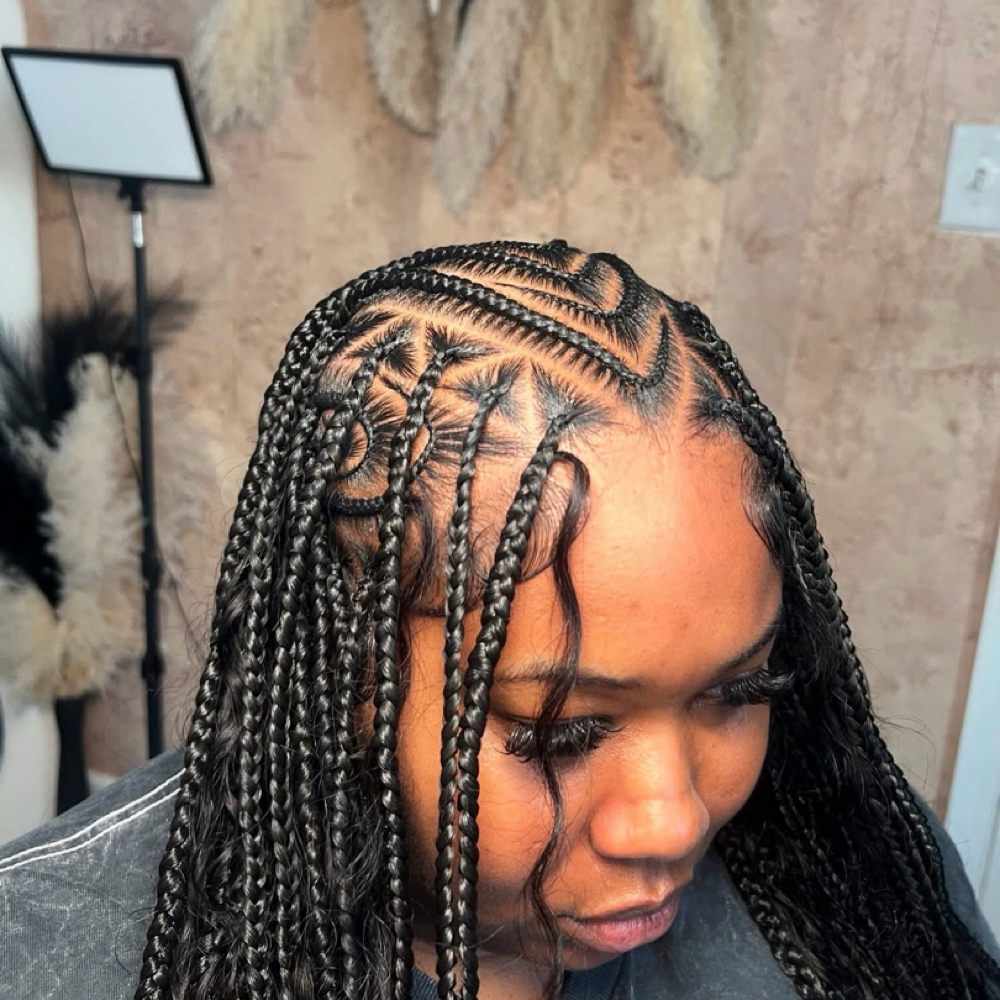 Flip Over Fulani Braids at TheHairParlor in Philadelphia, PA