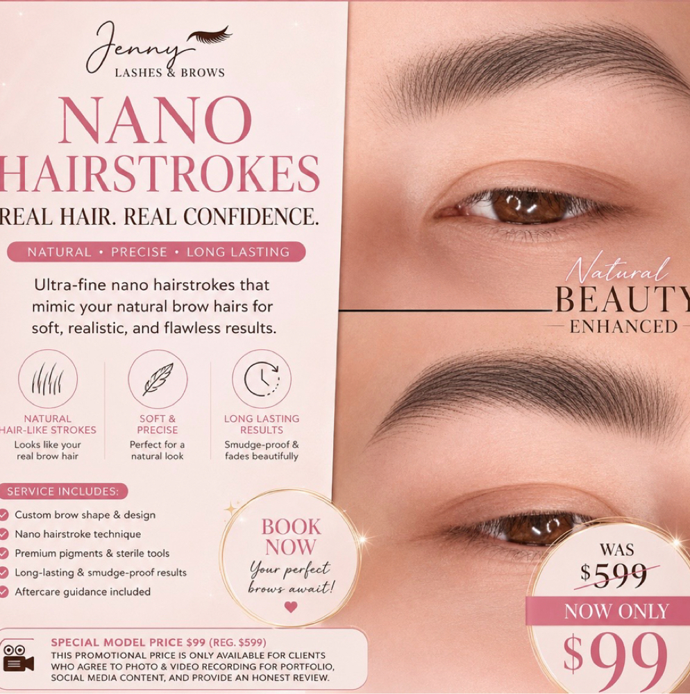 NANO HAIRSTROKES - VIRGIN BROWS at Blink By Jenny lashes & brows studio in Jacksonville, FL
