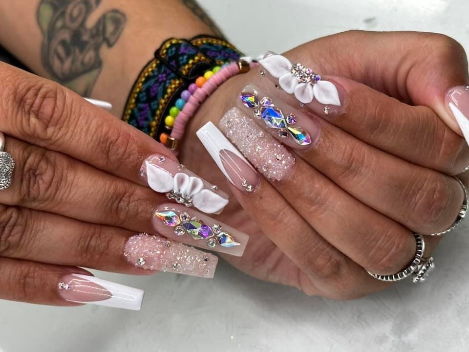 2 Crushed Swarvoski Crystal Nails at LeAnna Nailz in Cincinnati, OH