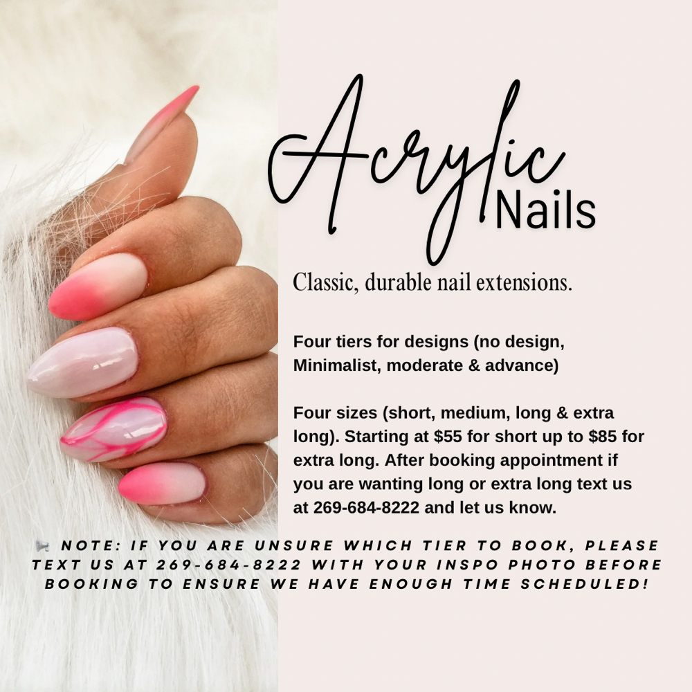 Acrylic Nails at Luminous Hair Spa in Niles, MI