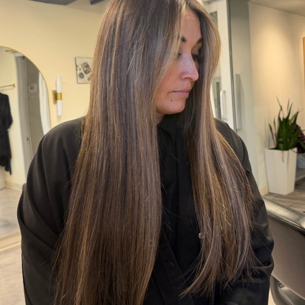 Extensions full set 2 rows at Modern & Mane Salon in Denver, CO
