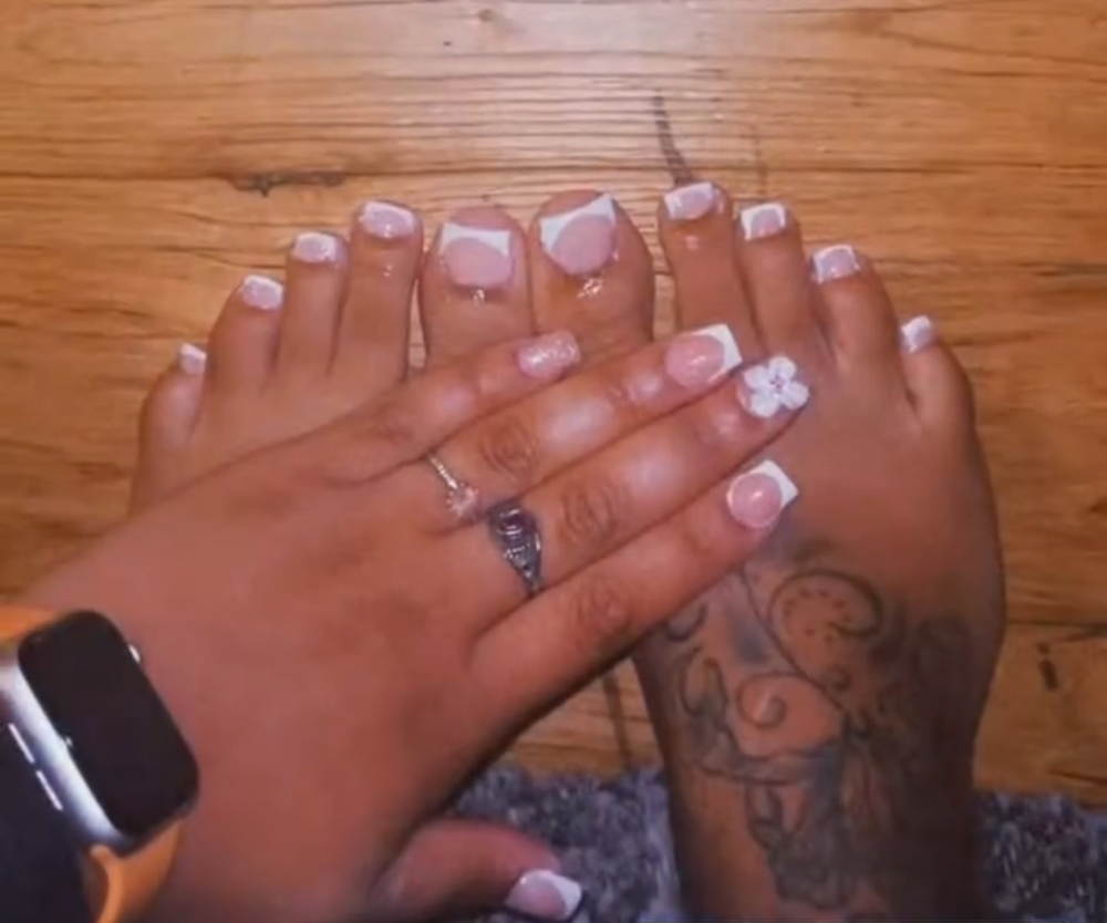 Dry Pedicure Acrylic Toes