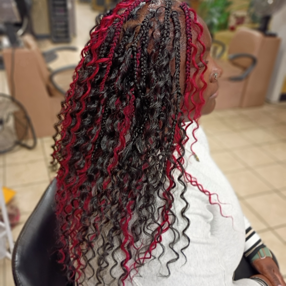 Boho Boxbraids Midback Length at African Lika Hair Braiding in Goldsboro, NC
