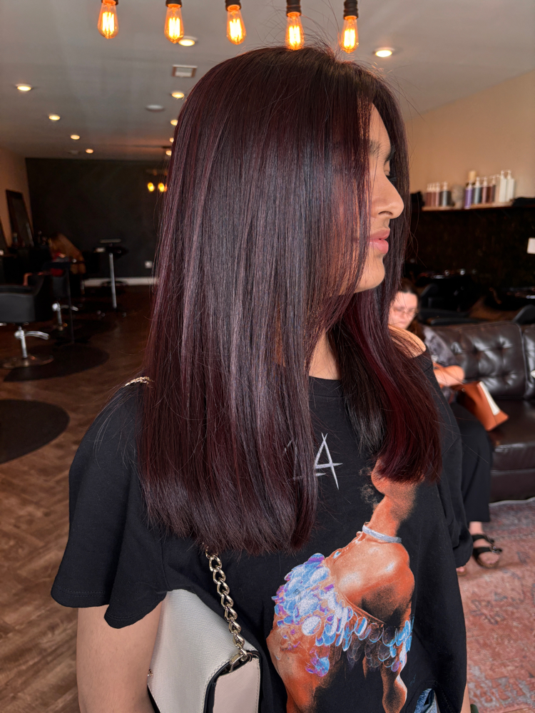 Root Touch Up + Haircut