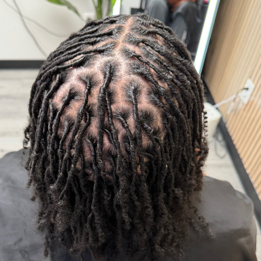 Smedium Size Starter Locs at Goddess Glow Loc Studio in Chattanooga, TN