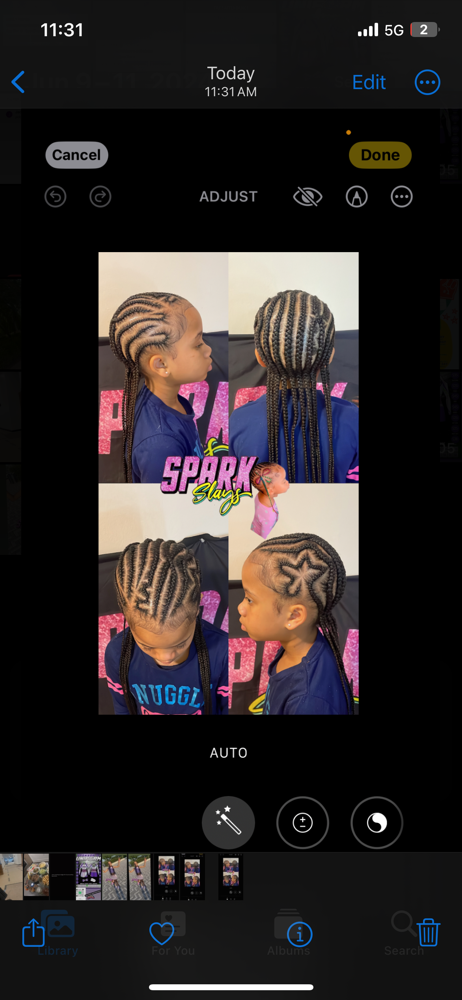 KidsFeedins w/Designs (10-12Braids)
