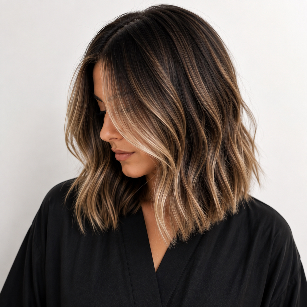 Short Length Balayage at Allure hair salon in Lubbock, TX