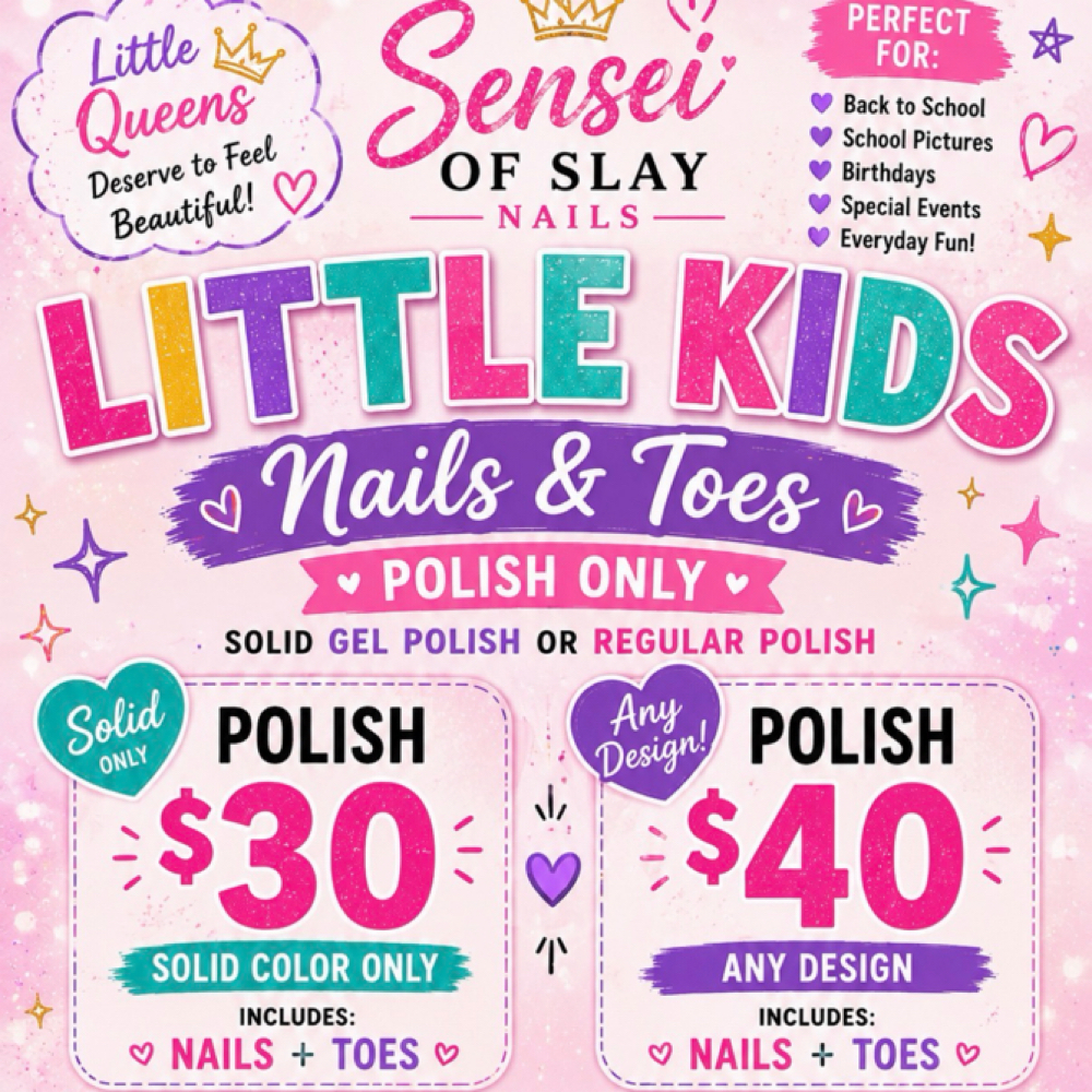 Little Kids Back2Scool at Sensei of slay nails llc in Ridgeville, SC