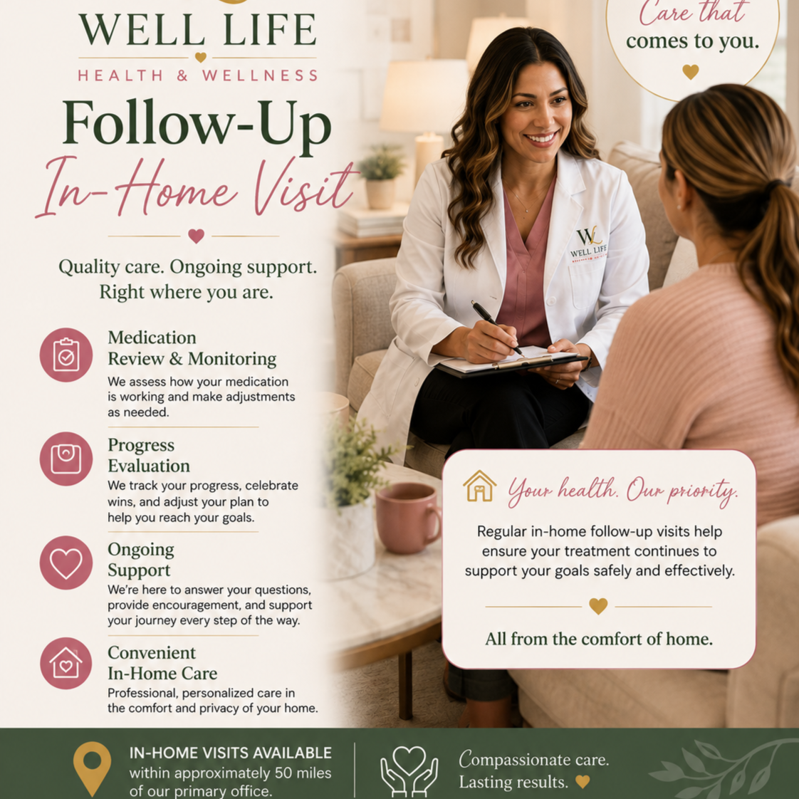 FOLLOW UP MEDICATION (IN - HOME) at Well Life Integrated Medical LLC in Okeechobee, FL