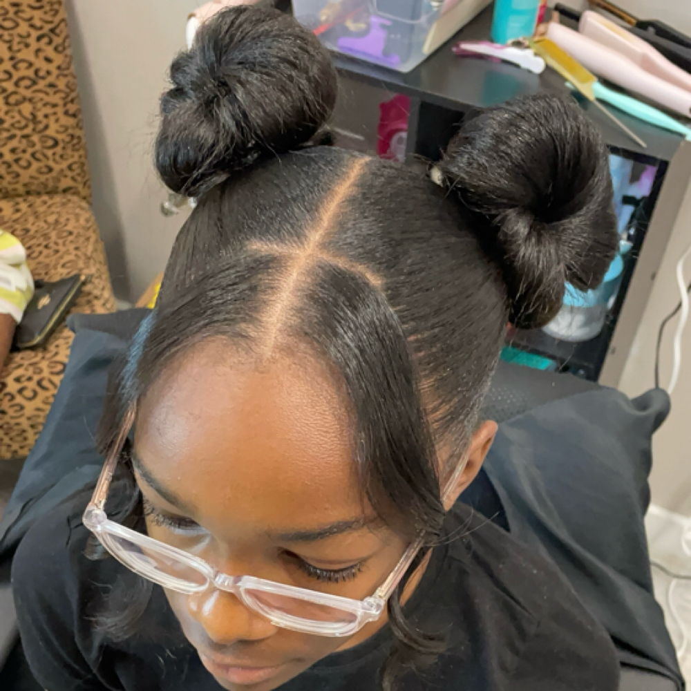 Kash dolls Buns ( Space Buns) at PRESS’d by Krys P in Fort Worth, TX