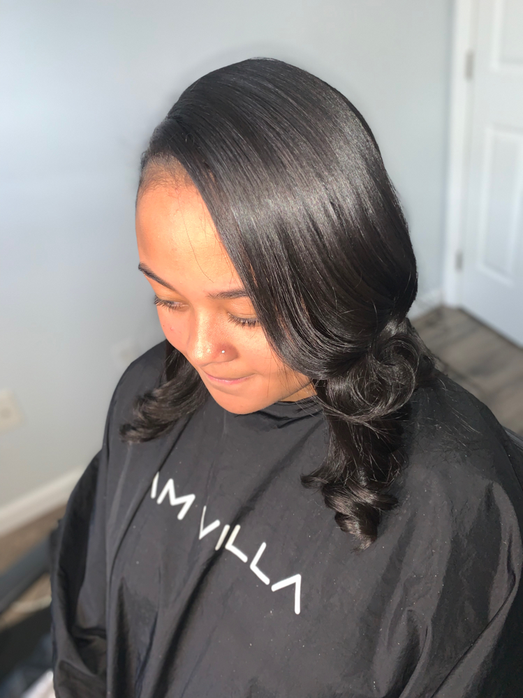 Silk Press W/curls at To Be Crowned By Nina Lynn in Emmaus, PA