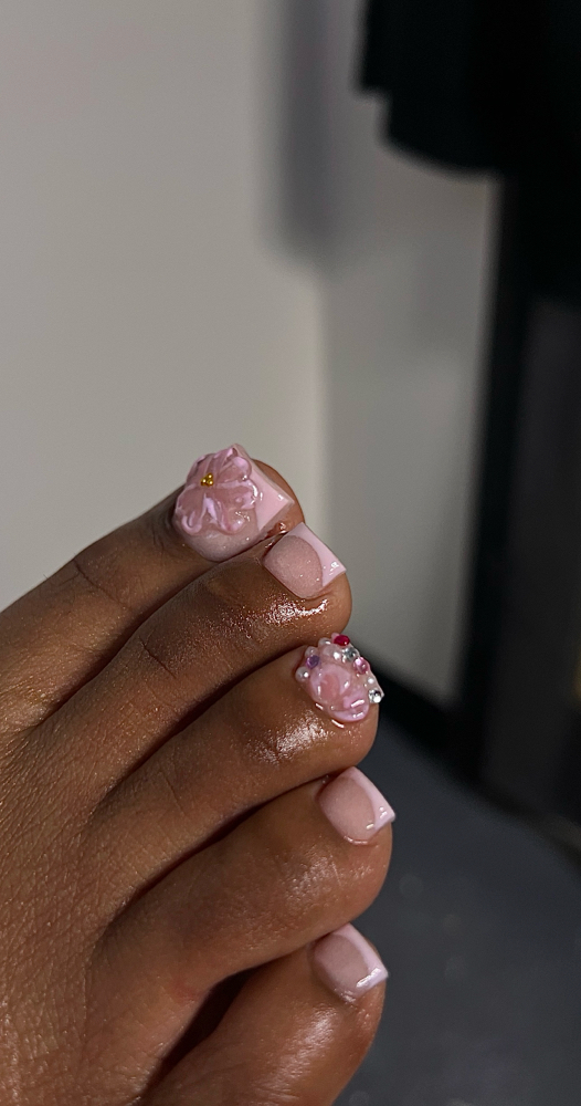 Acrylic Overlay on Toes w/ Pedicure