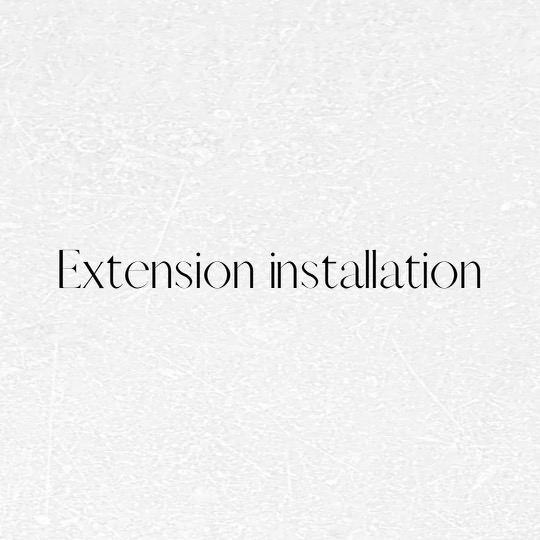 Extension Installation