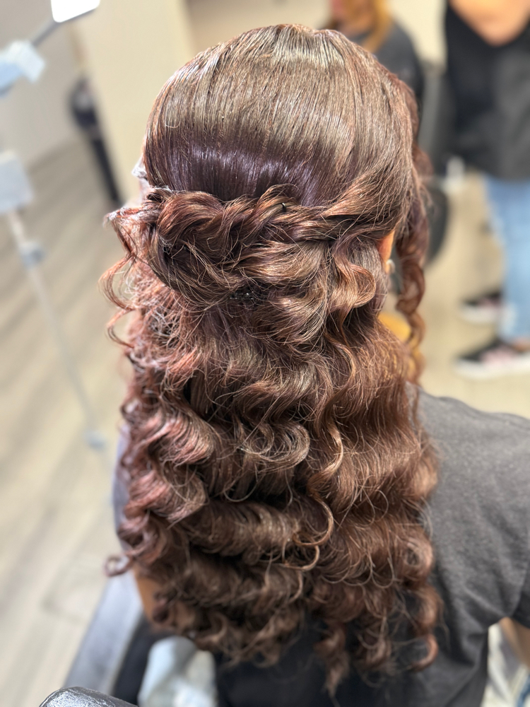 Glam Hairstyle at Rosy’s Hair Studio in Gilroy, CA