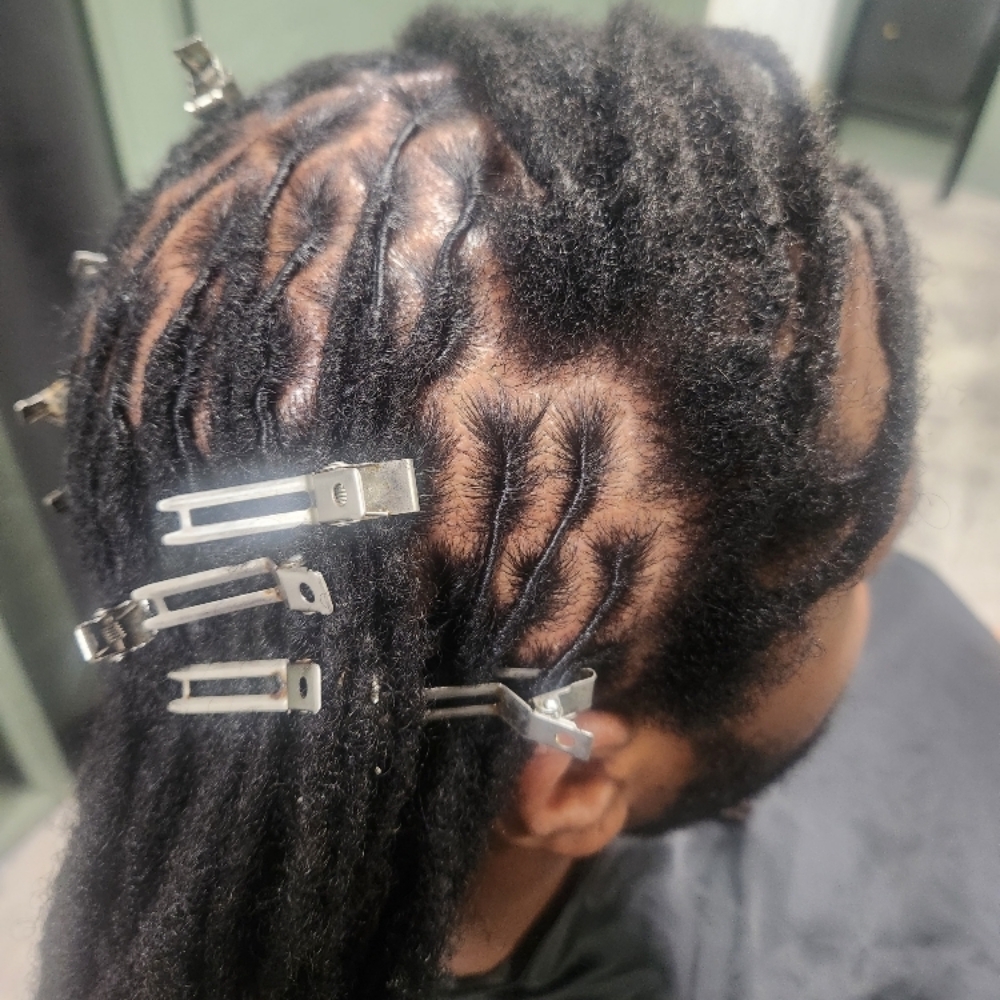 Loc Maintenance ( Re-twist only ) at Locs, Braids & Twists in Laurel, DE