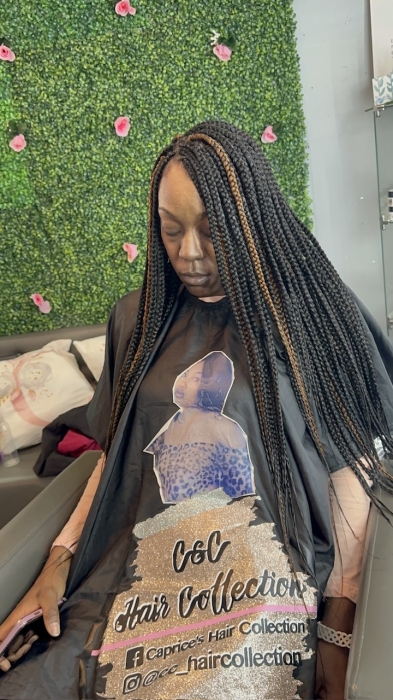 Medium Box Braids at C&C Hair Collection in Palos Hills, IL