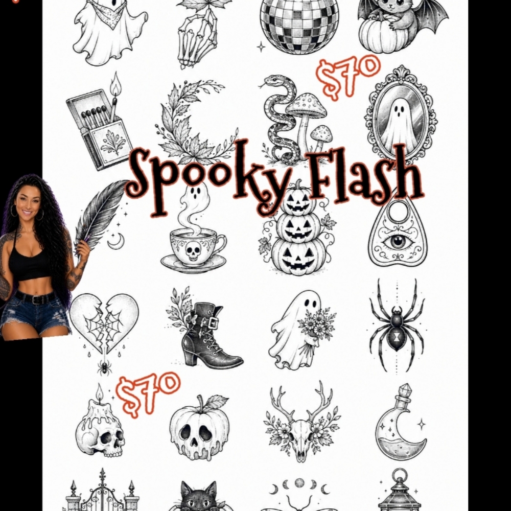 Spooky Flash Tattoos at Classic Brows By Shay in Reno, NV