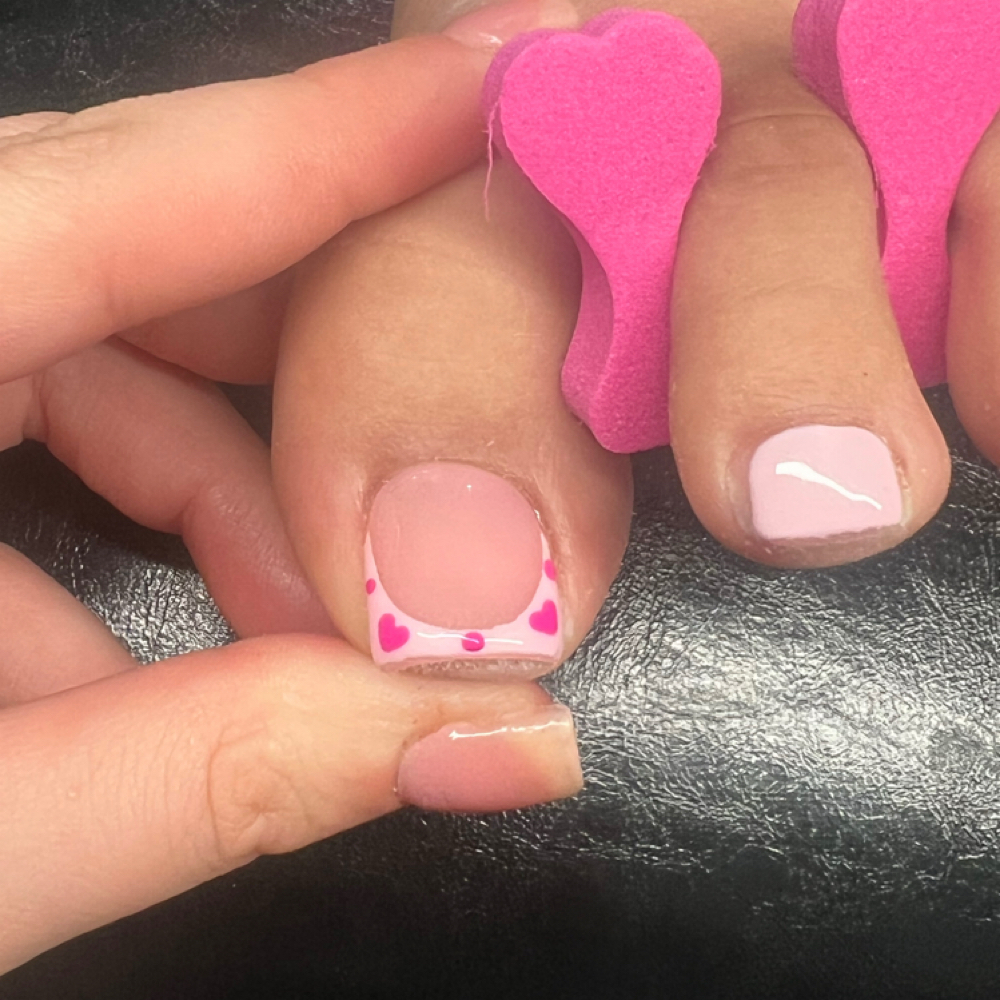 Poly Gel Pedicure at Nails.by.em in Mastic, NY