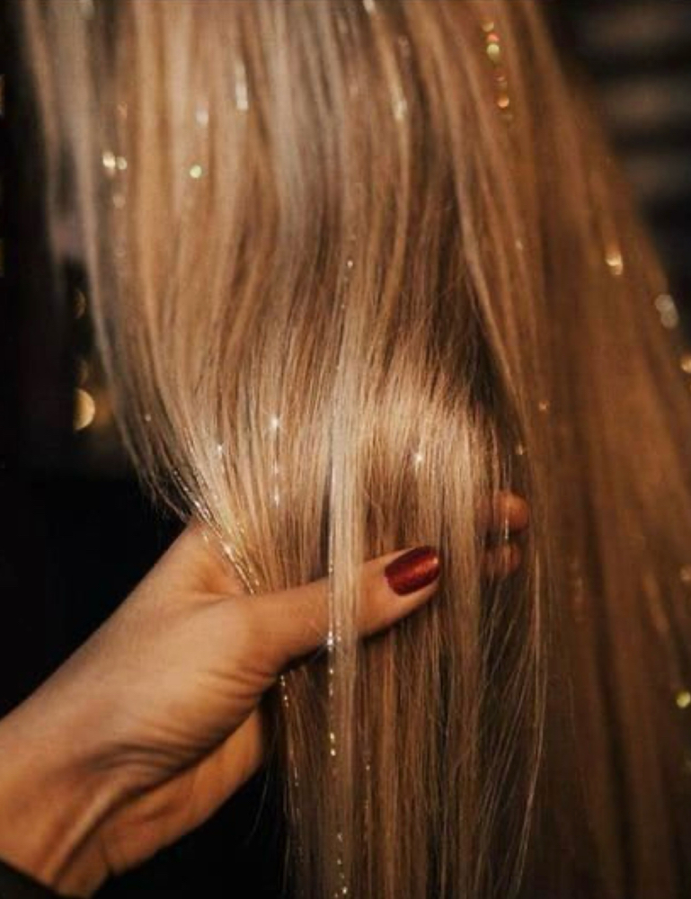 Tinsel Application at Hails Hair World in Champaign, IL