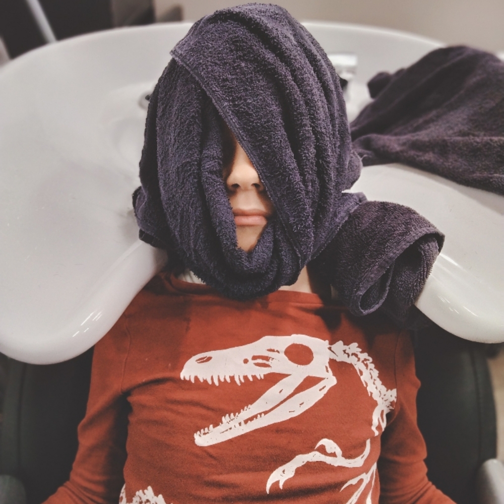 Facial treatment at The Mane Cave in Brea, CA