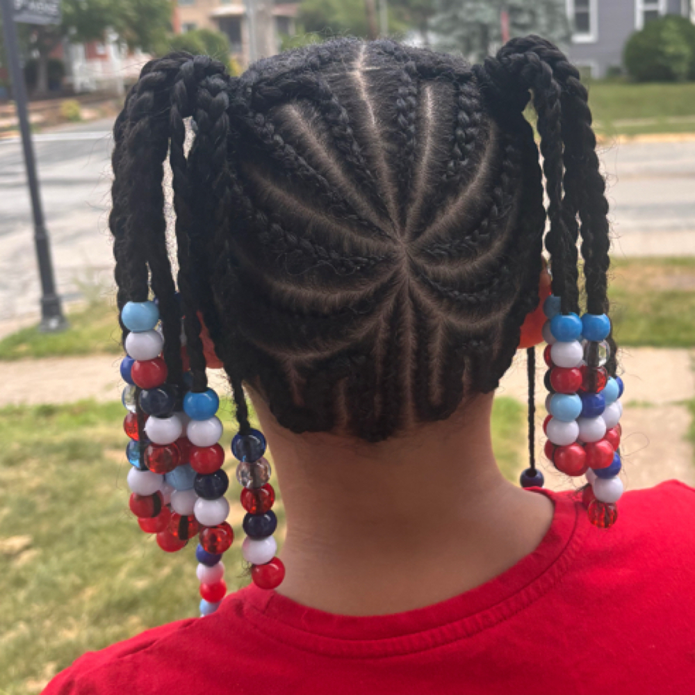 Litte Roots Braided Pony at Four Roots Beauty Collective in rock island, IL