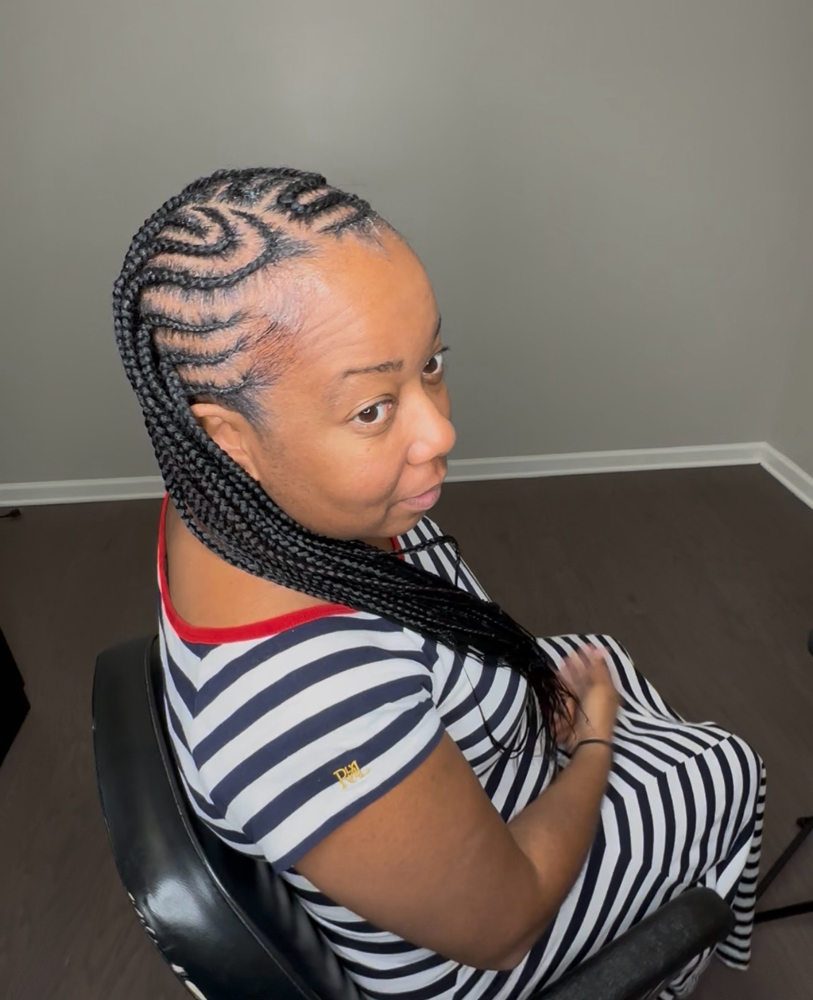 Half Feed In Half Knotless