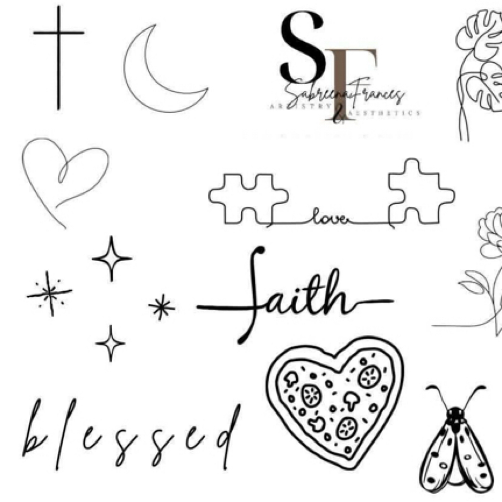 POP UP TINY TATTOO Flash at Sabreena Frances Artistry LLC in Starkville, MS
