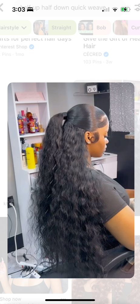 Quick weave half up half down