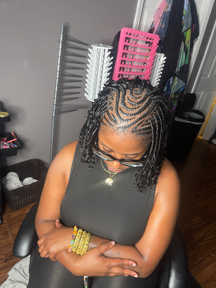 Boho Fulani Knotless Bob