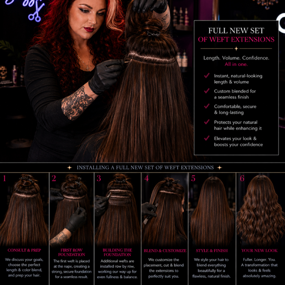 New Weft Install Hair Separate at Twisted Scizzors in Spanish Fort, AL