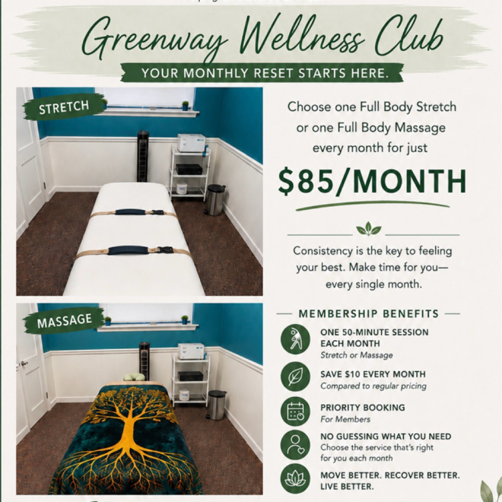 Greenway Wellness Club at Greenway Stretch & Massage Therapy in Greensboro, NC