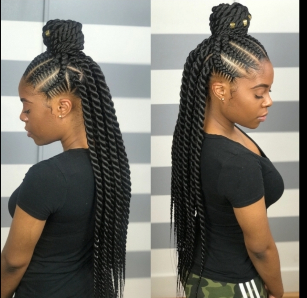 HALF FEEDING BRAIDS/HALF TWIST