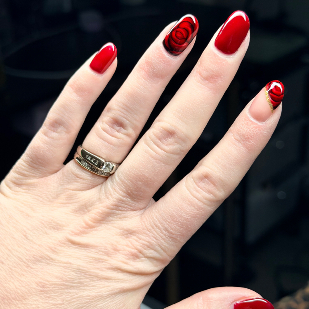 Hard Gel W| design at Lexpertise Nails in Amsterdam, NY