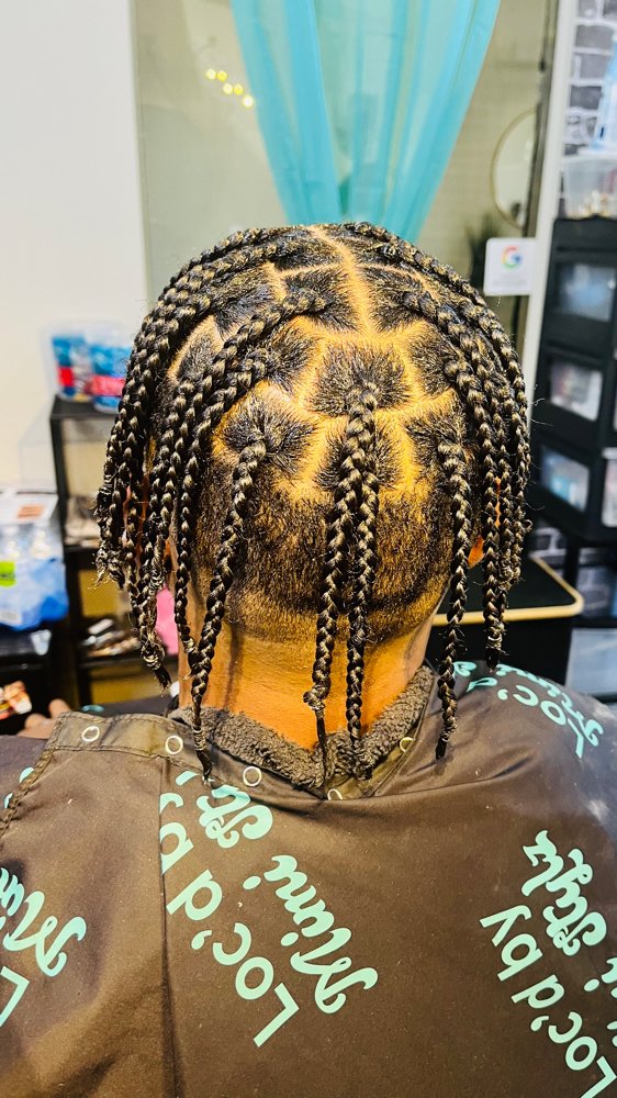 Partial Head Cut & Braids On Top