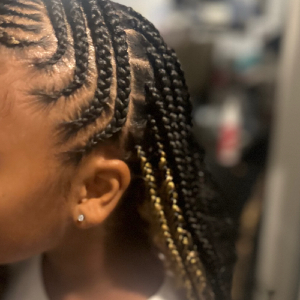 Fulani+knotless Mix at Miracle Handz Hair Salon in Fairborn, OH