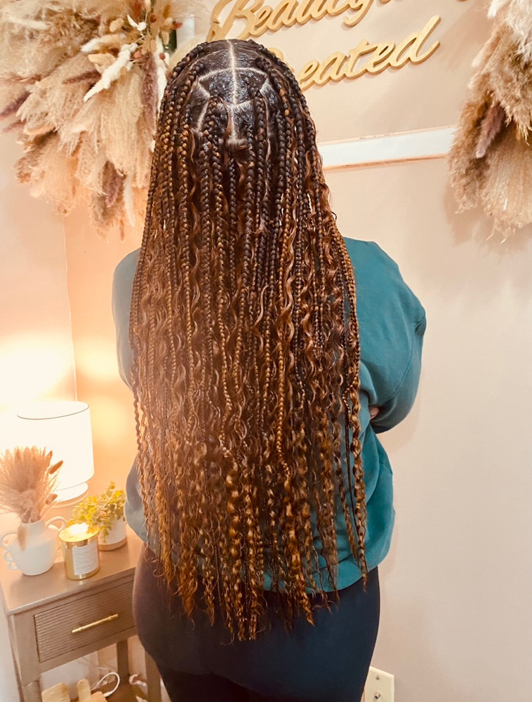 Bohemian,knotless Box Braids