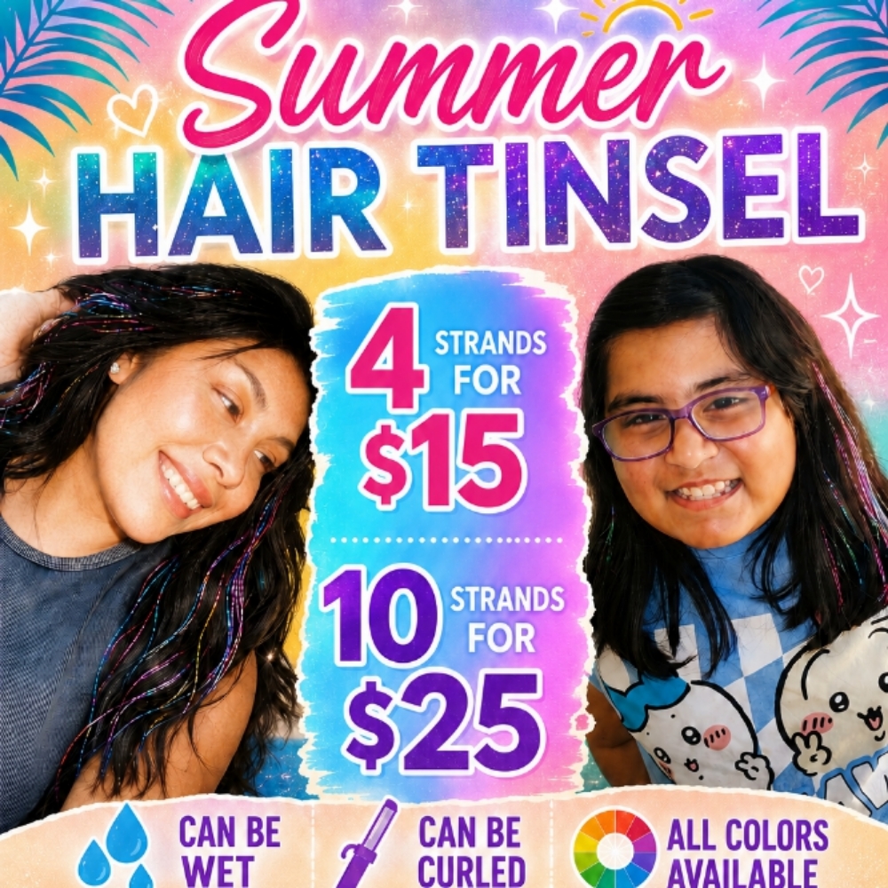 Hair Tinsel 🌟  ( 10 STRANDS ONLY) at Rebecca Marie Studios in Fresno, CA