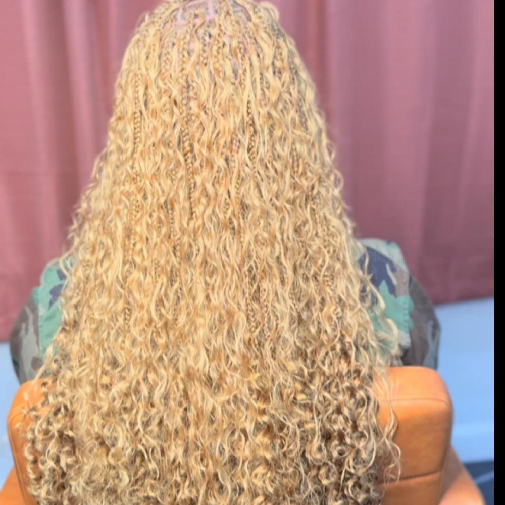 Boho Braids (Curly) Small Midback at Chrisma Braids in Irvington, NJ