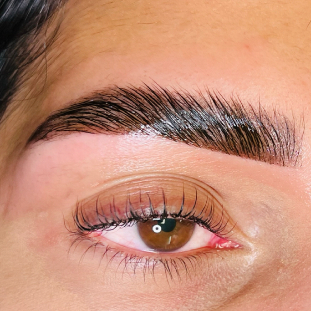 Brow lamination at Aloha Lashes and Brows in Ventura, CA