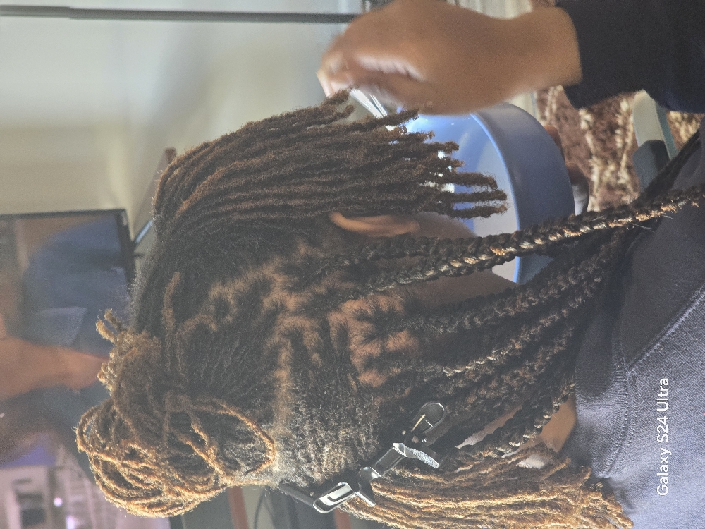 Braids Over Locs Med