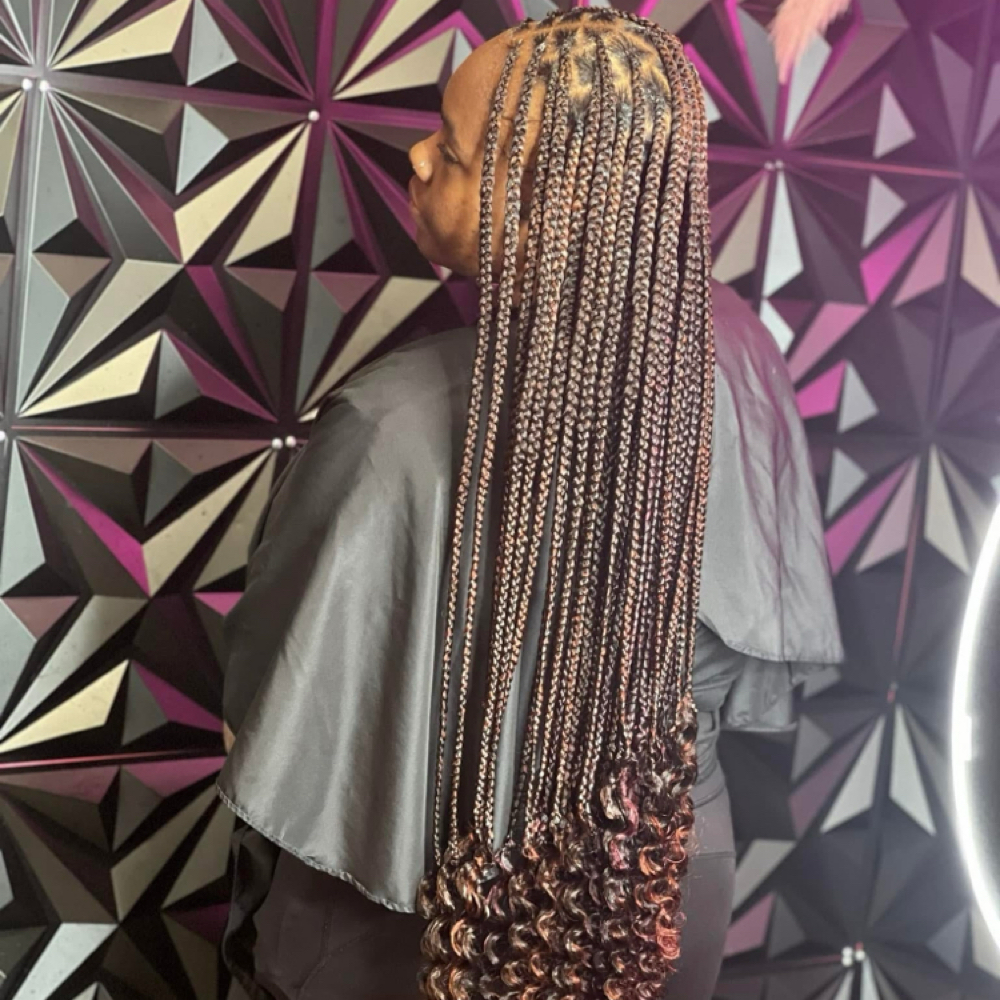 SMedium Knotless braids at TruGlam Stylist in Winston Salem, NC