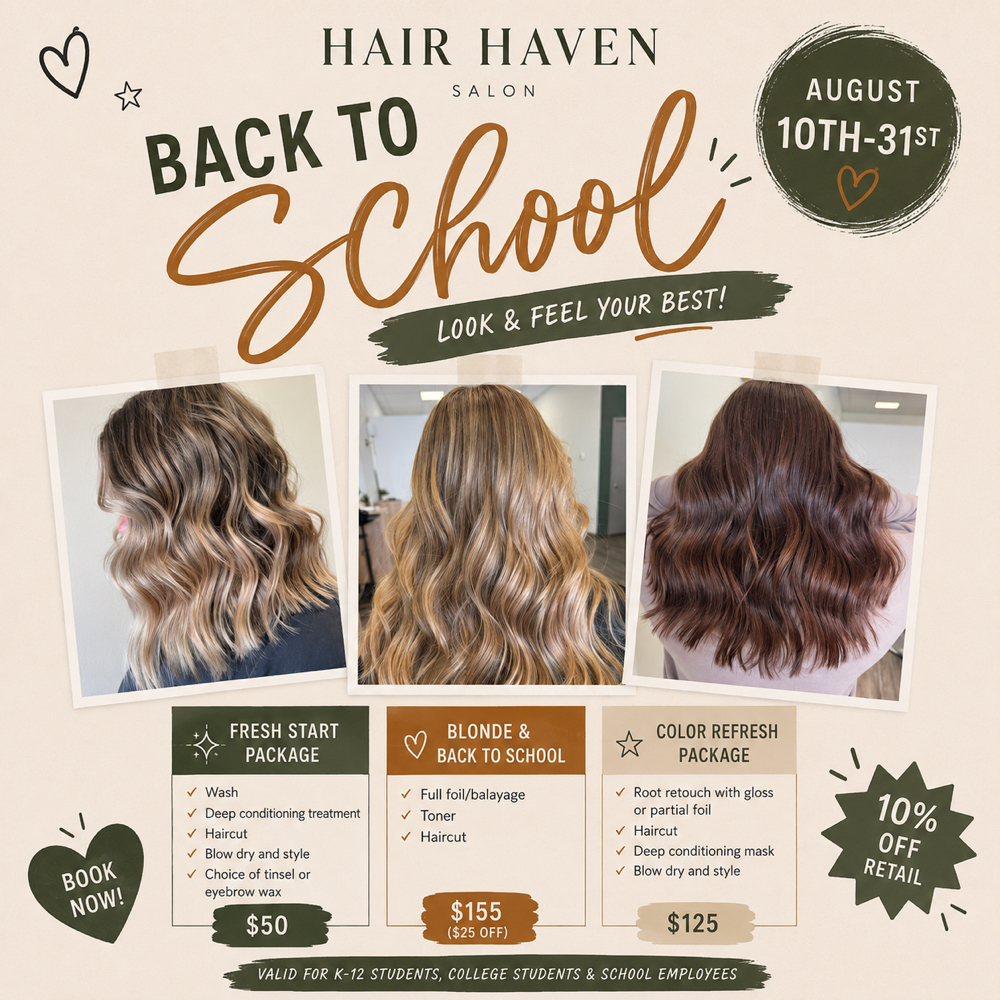 Back To School! at Beauty By Bailey in Cadott, WI