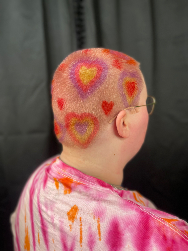 Shaved Head Vivid Color