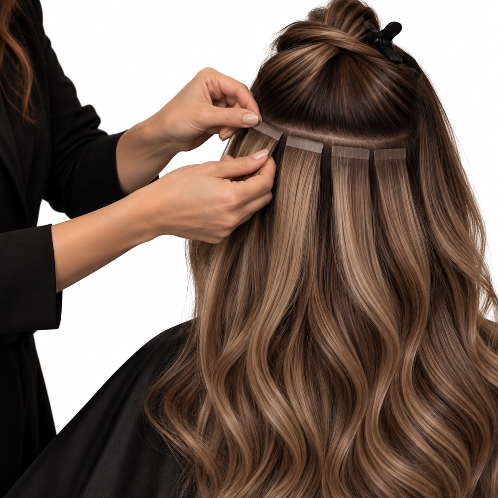 Tape-In Hair Extension Installation at AMIRA’S HAIR STUDIO WICHITA, KS in Wichita, KS