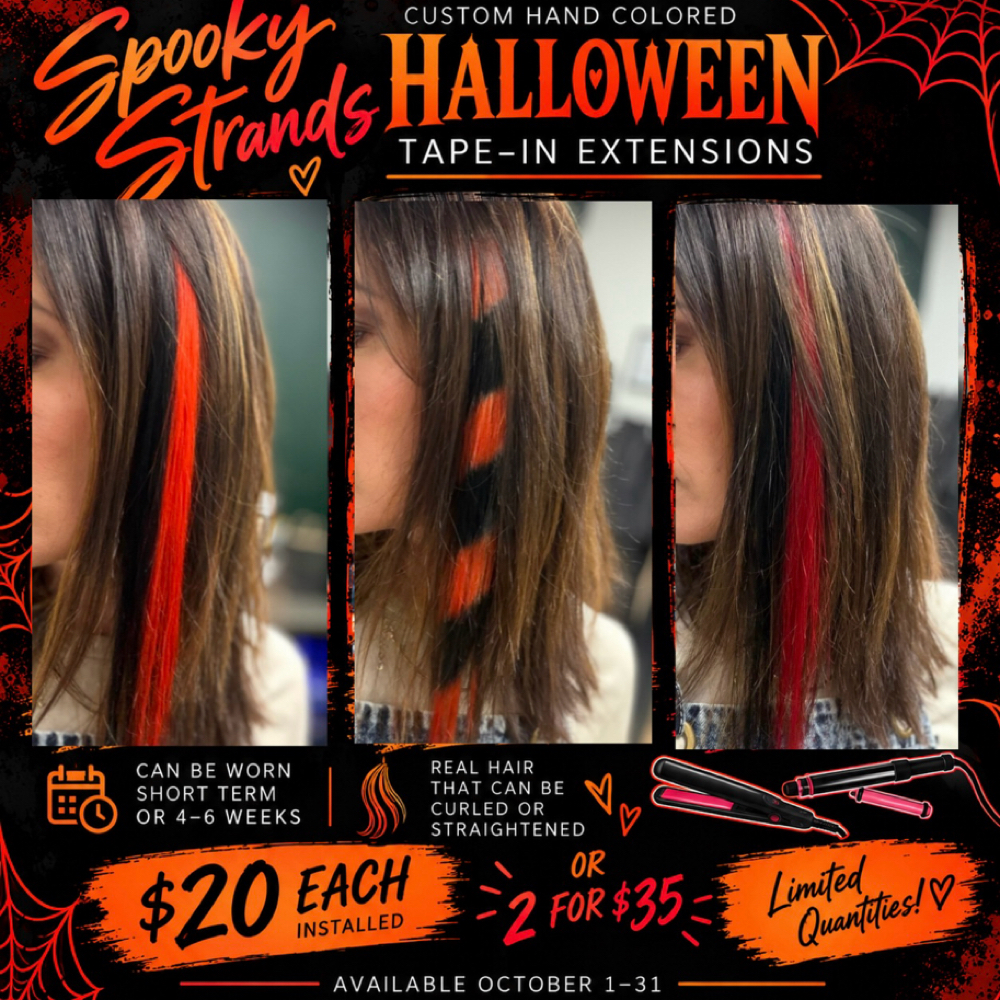 Spooky Strands Tape In Extension 1 at Vivid Hair & Makeup Studio By Bailee Hunter in Green Bay, WI