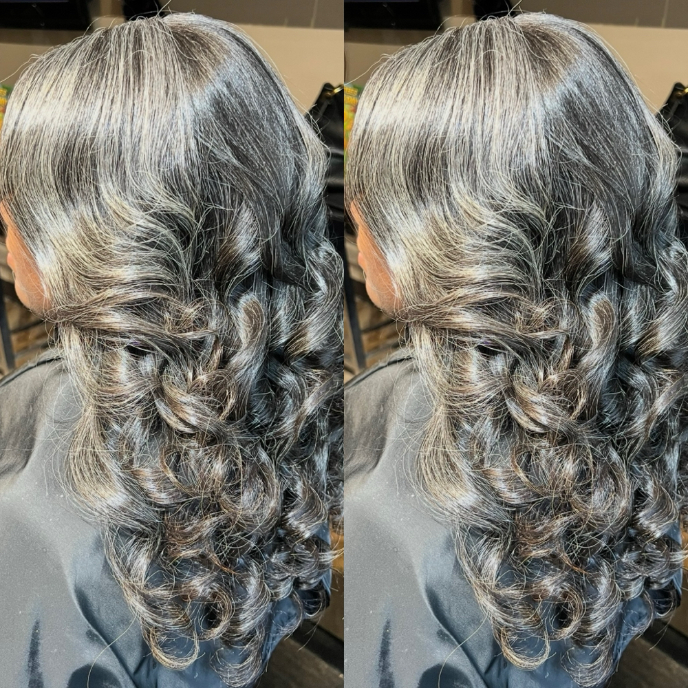 Silk Press/curls/Extra Long Hair💕 at NERDY GIRL BEAUTY STUDIO ✨✨ in 48034