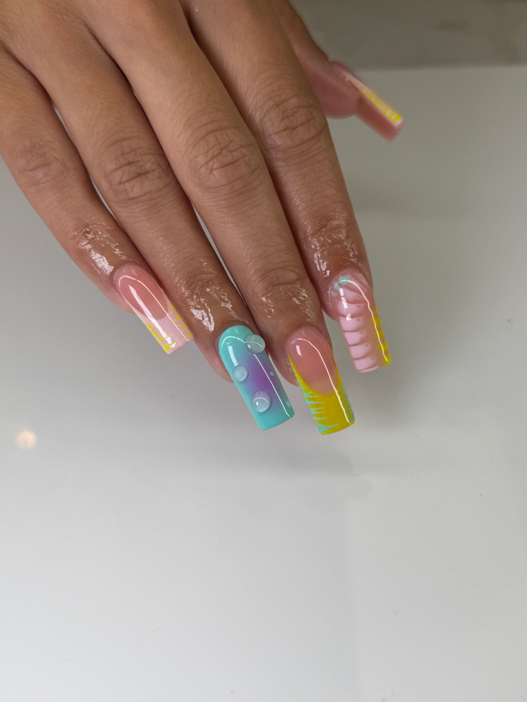 Medium Acrylic Refill W/ Design at Nailsbybell in Royersford, PA